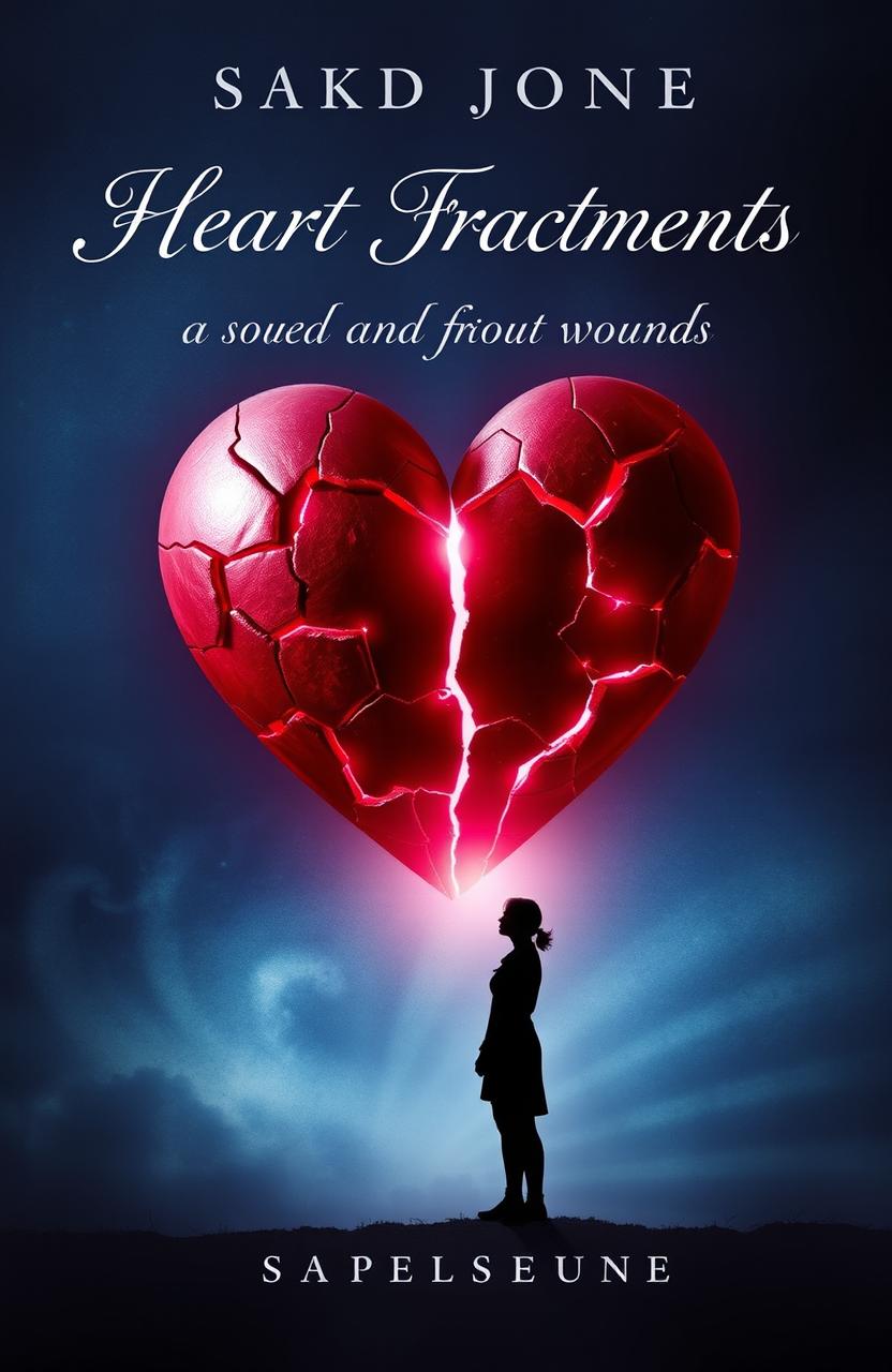 An artistic book cover design that symbolizes the themes of heart fragments and soul wounds