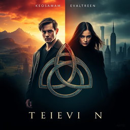 A movie poster featuring a central Triquetra design symbolizing the intertwining destinies of the characters