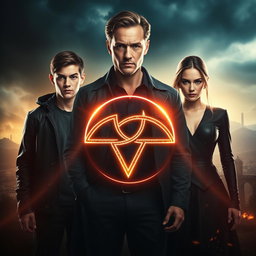 A captivating movie poster featuring a prominent Triquetra symbol at the center, surrounded by mystical lighting that enhances the intrigue