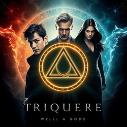 A captivating movie poster featuring a prominent Triquetra symbol at the center, surrounded by mystical lighting that enhances the intrigue