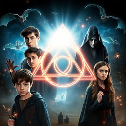 A movie poster featuring a prominent Triquetra symbol at the center, surrounded by mystical, ethereal lighting