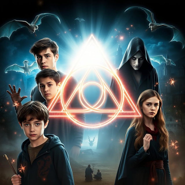 A movie poster featuring a prominent Triquetra symbol at the center, surrounded by mystical, ethereal lighting