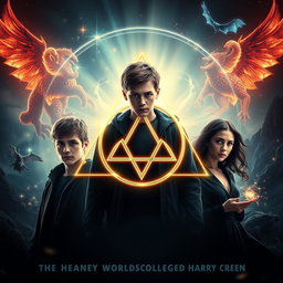 A movie poster featuring a prominent Triquetra symbol at the center, surrounded by mystical, ethereal lighting