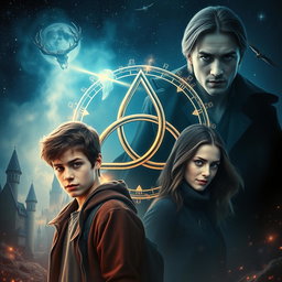 A captivating movie poster featuring a central Triquetra symbol surrounded by mystical lighting