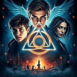 A captivating movie poster featuring a central Triquetra symbol surrounded by mystical lighting