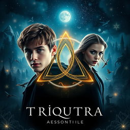 A captivating movie poster featuring a central Triquetra symbol surrounded by mystical lighting