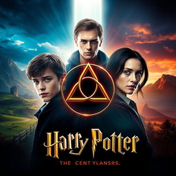 A captivating movie poster featuring the mystical Triquetra symbol at the center, radiating with enchanting lighting to create a magical atmosphere
