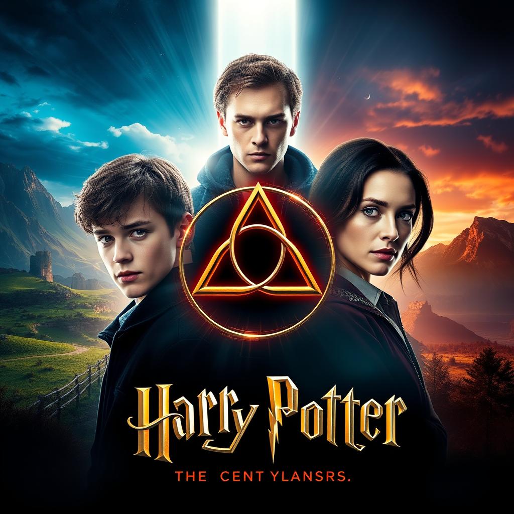 A captivating movie poster featuring the mystical Triquetra symbol at the center, radiating with enchanting lighting to create a magical atmosphere