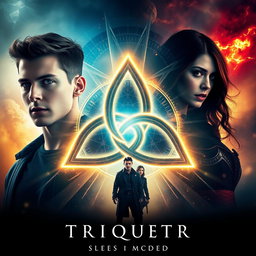 A movie poster featuring a large, prominent Triquetra symbol at the center, surrounded by mystical lighting that gives it an ethereal glow