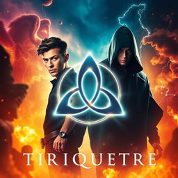 A movie poster featuring a large, prominent Triquetra symbol at the center, surrounded by mystical lighting that gives it an ethereal glow