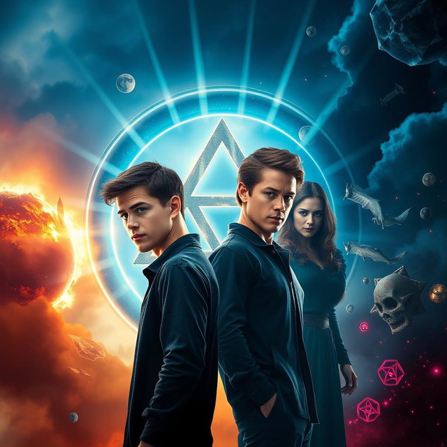 A movie poster featuring a large, prominent Triquetra symbol at the center, surrounded by mystical lighting that gives it an ethereal glow