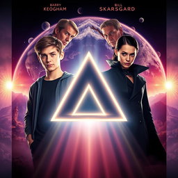 A movie poster featuring a prominent Triquetra symbol at the center, illuminated with mystical lighting