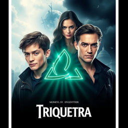 A movie poster featuring the Triquetra symbol at the center, surrounded by mystical lighting that enhances its mystical aura