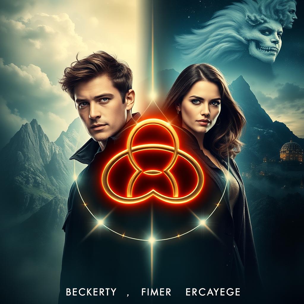 A movie poster featuring the Triquetra symbol at the center, surrounded by mystical lighting that enhances its mystical aura