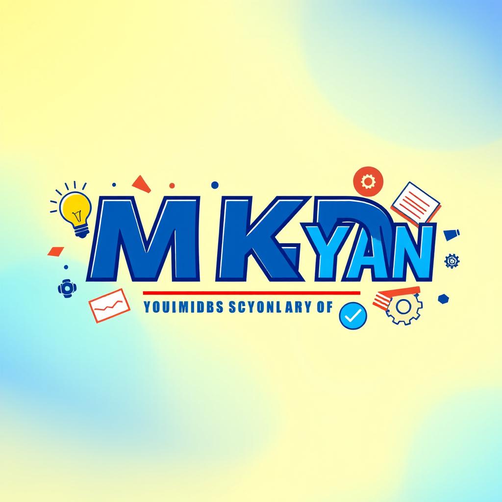 A vibrant YouTube channel banner for 'MKD GYAN', featuring a modern and dynamic design that incorporates elements of knowledge and creativity