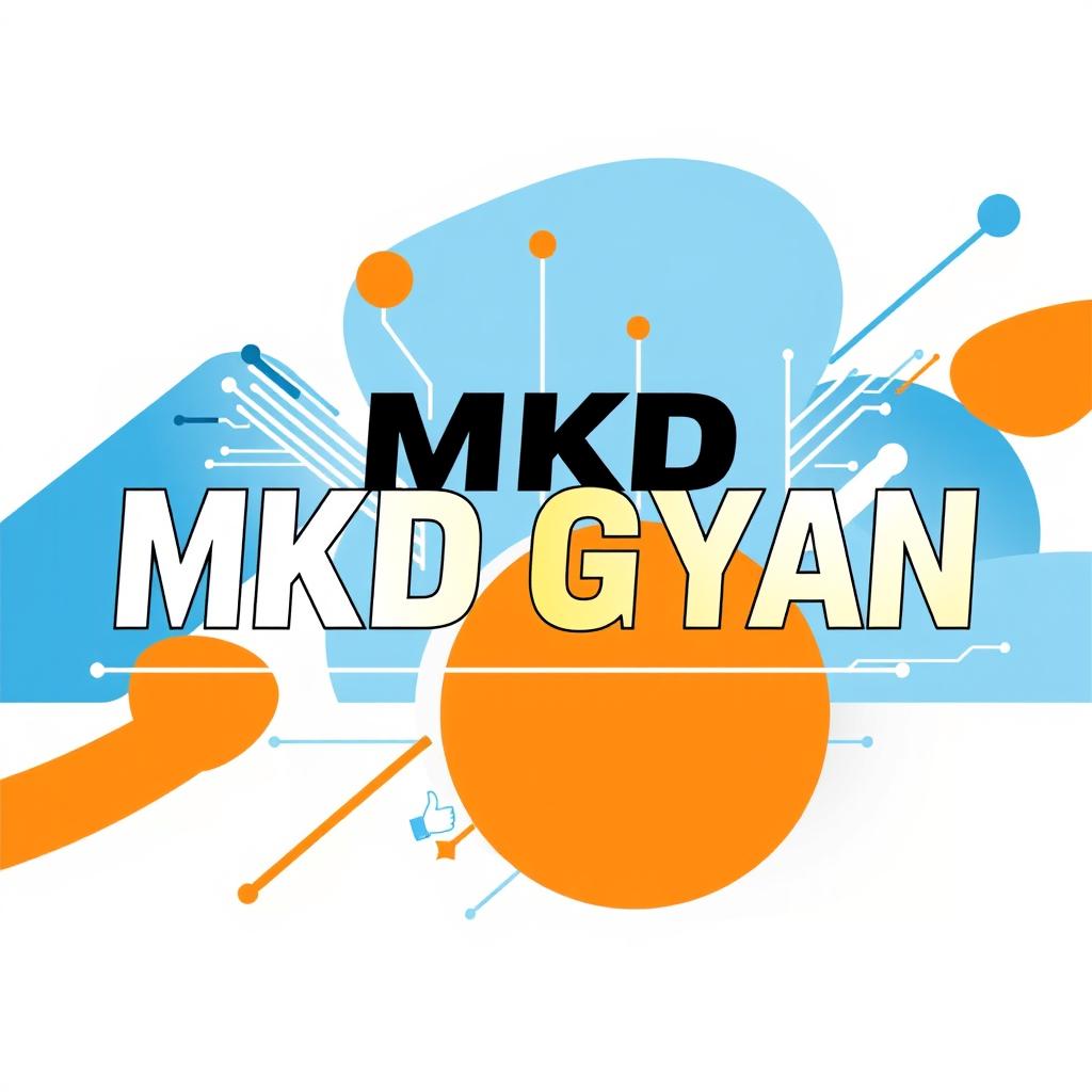 A vibrant and eye-catching YouTube channel banner for 'MKD GYAN'
