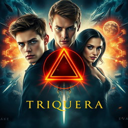 A cinematic movie poster featuring a central Triquetra symbol surrounded by mystical lighting
