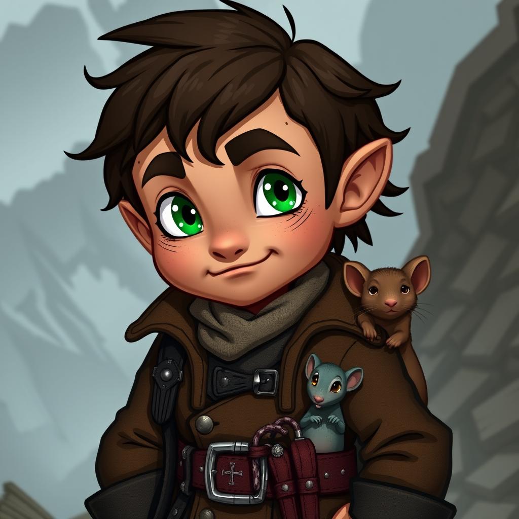 A 3'2" Rock Gnome named Alric, depicted in an animated style reminiscent of 'The Legend of Vox Machina'