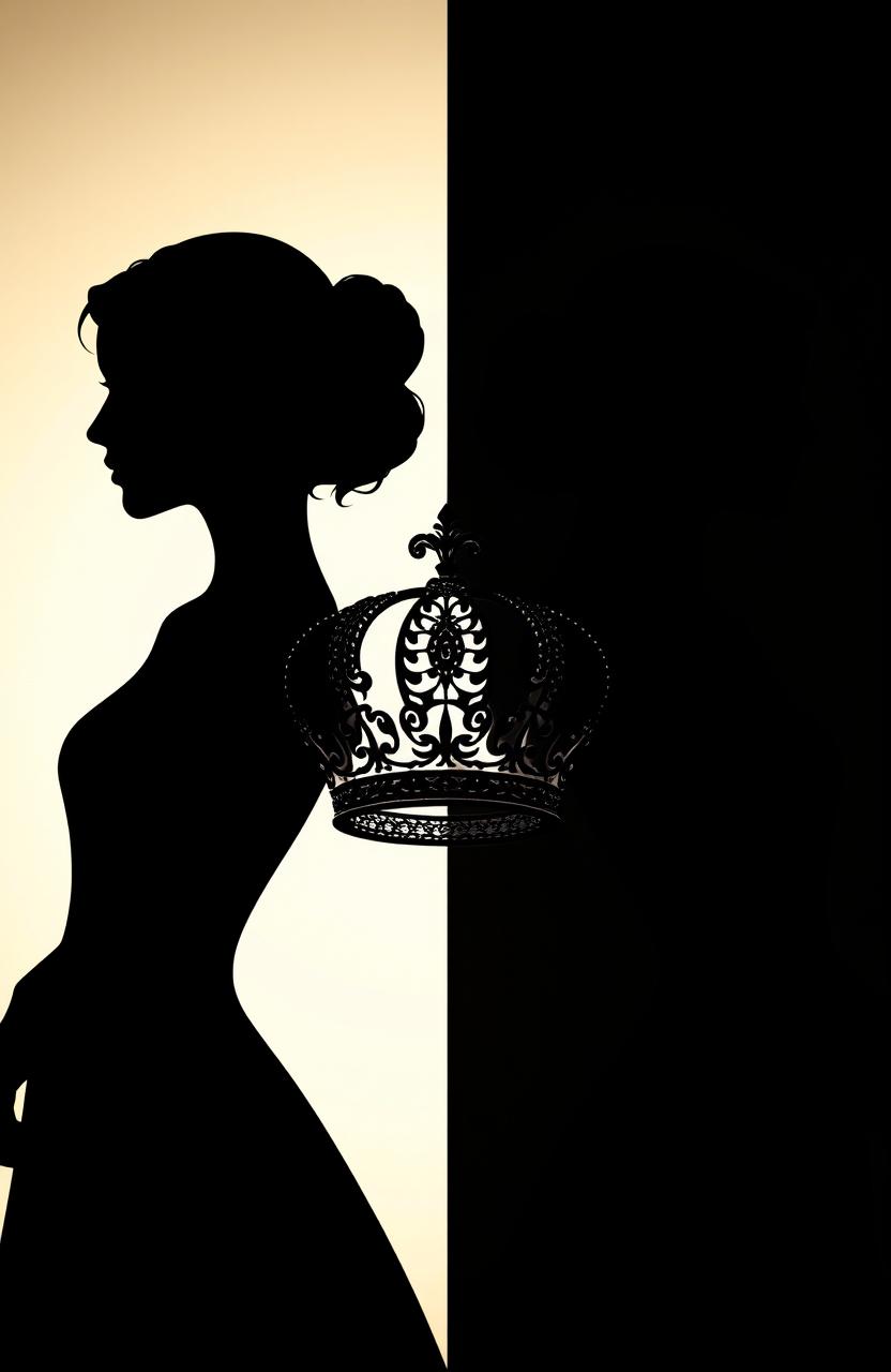 A striking image featuring two elegant silhouettes of women, one on the left in a light background and the other on the right in a dark background, creating a powerful contrast between light and shadow