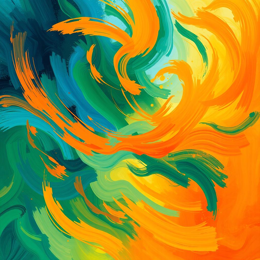 A vibrant and artistic depiction inspired by the color palette of the second image