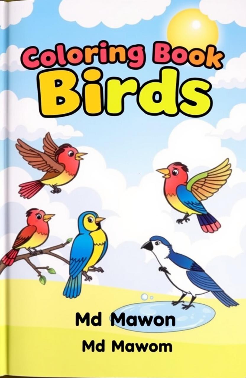 A vibrant, sunny sky filled with soft, fluffy clouds forms the background of this book cover