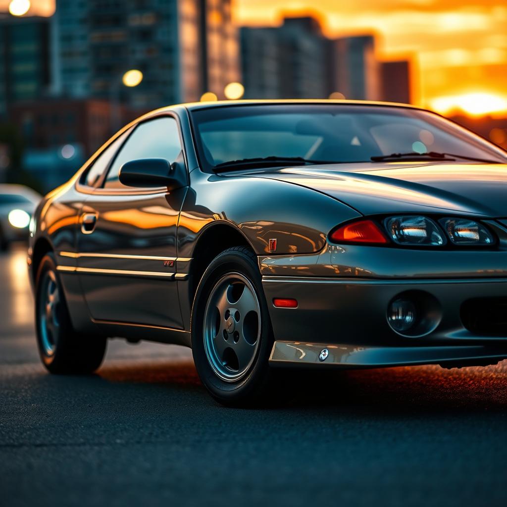 A strikingly detailed image of a classic Pontiac Sunfire, showcasing its sleek design and elegant curves
