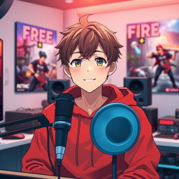 An anime boy with a mature appearance resembling a young man, facing forward with a friendly smile