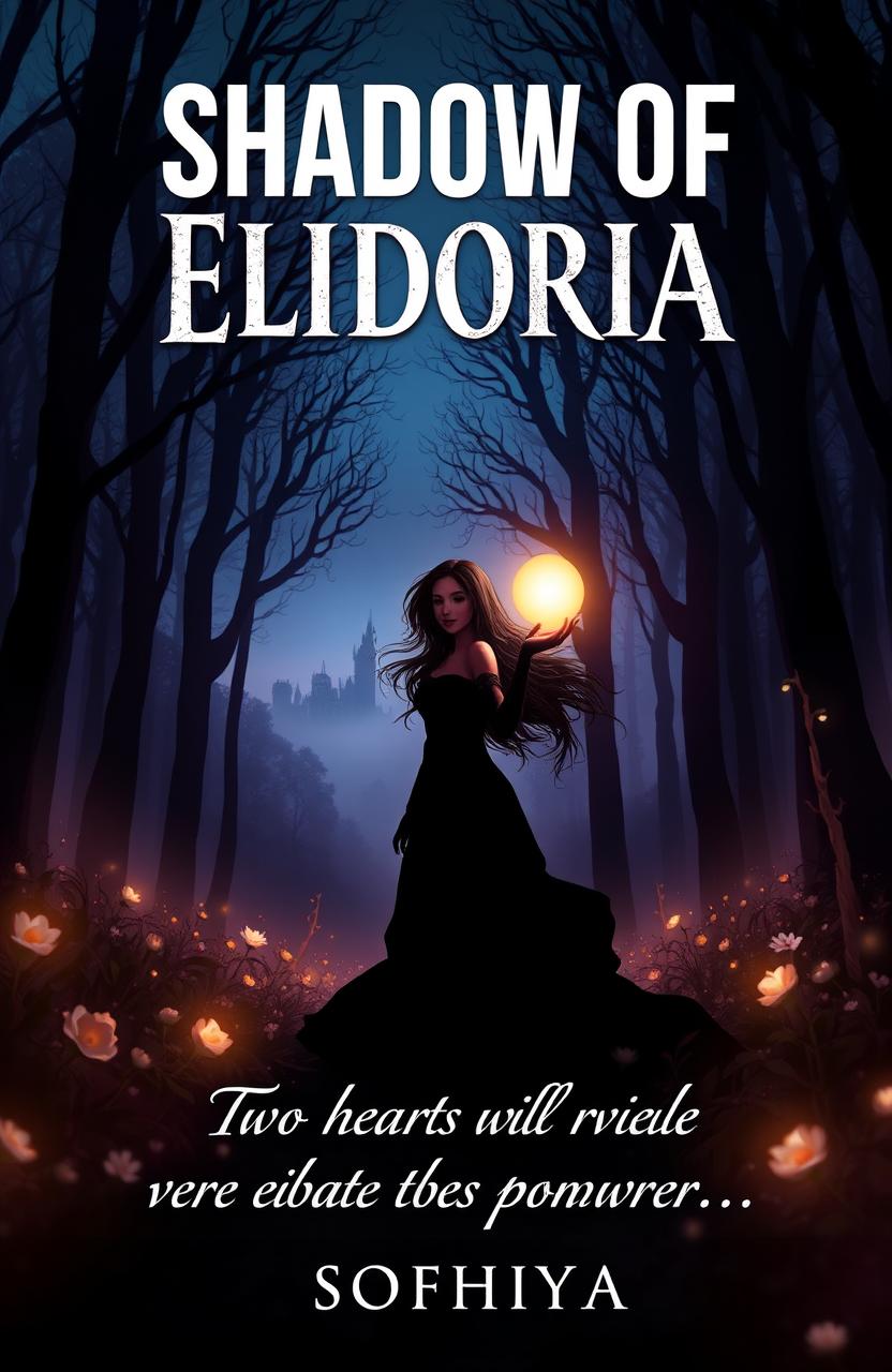 A captivating book cover design for 'SHADOW OF ELDORIA' by Sofhiya