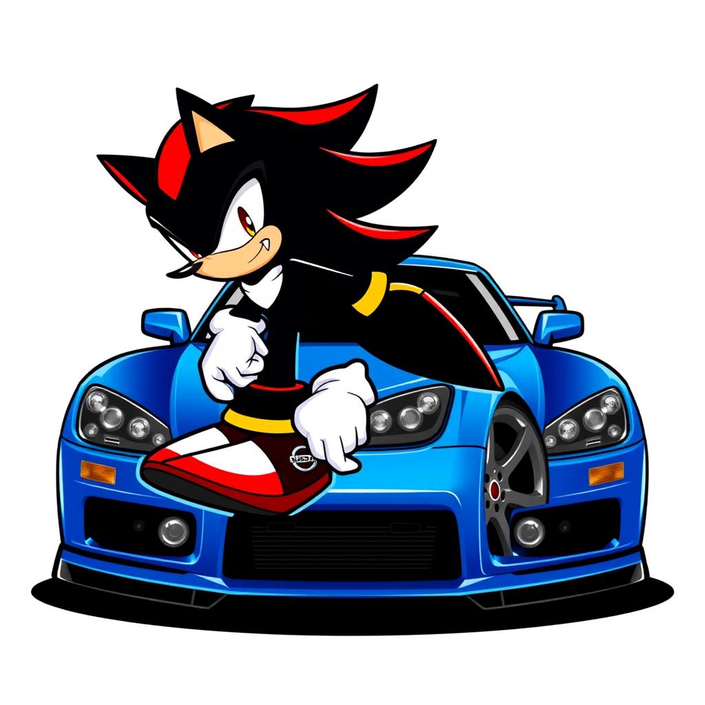 A high-quality logo featuring Shadow the Hedgehog as the central character