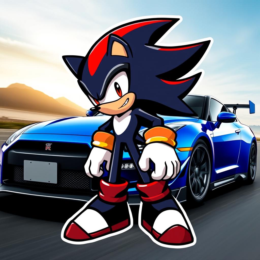 A high-quality logo featuring Shadow the Hedgehog in a dynamic pose, with the CapCut logo subtly integrated into the design