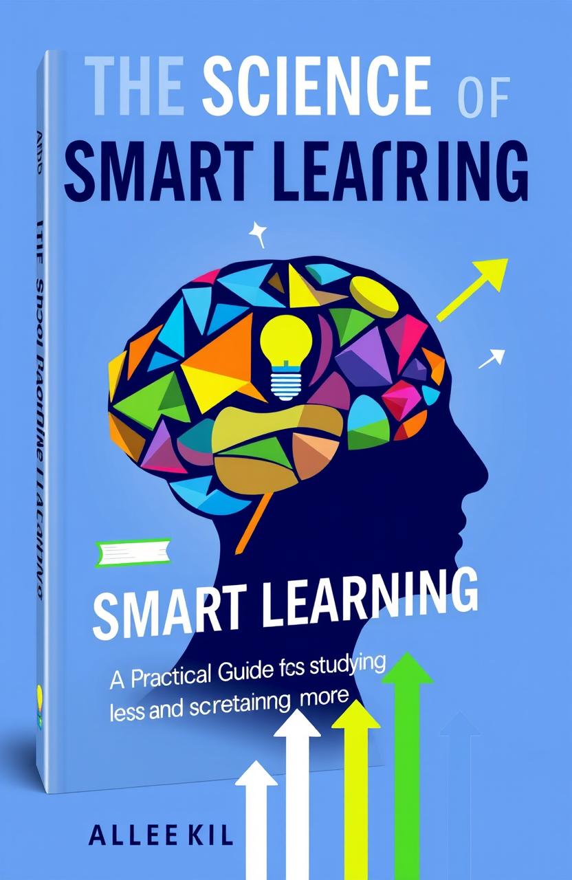 A visually striking cover design for a book titled 'The Science of Smart Learning: A Practical Guide to Studying Less and Retaining More'