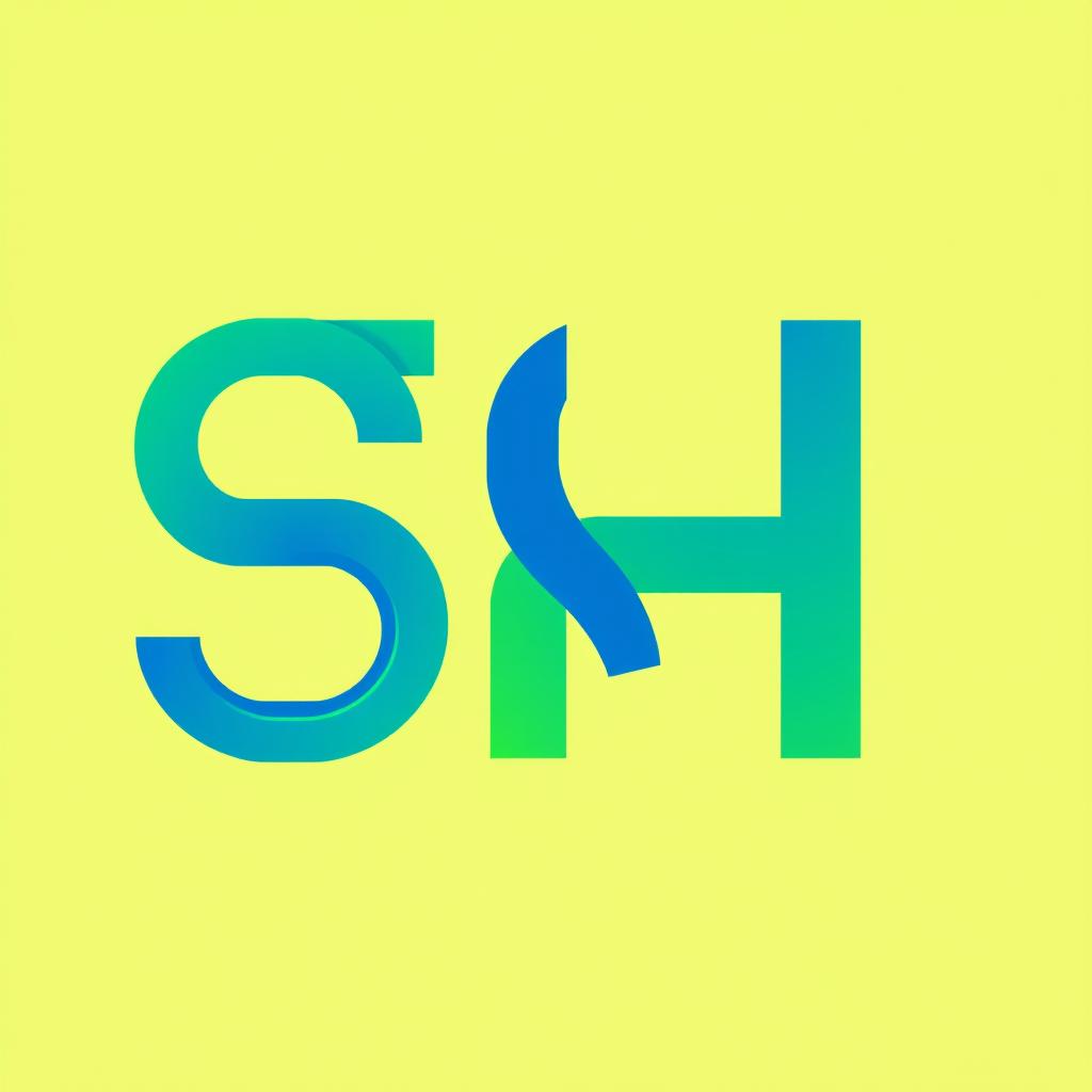 A creative and modern logo design featuring the letters 'S' and 'H' intertwined in a stylish and innovative way