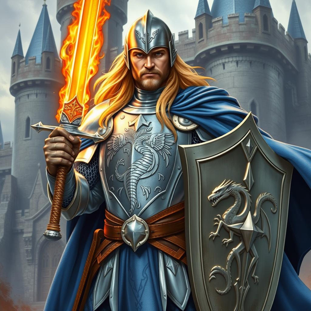 A noble paladin from a classic role-playing game, depicted in full body