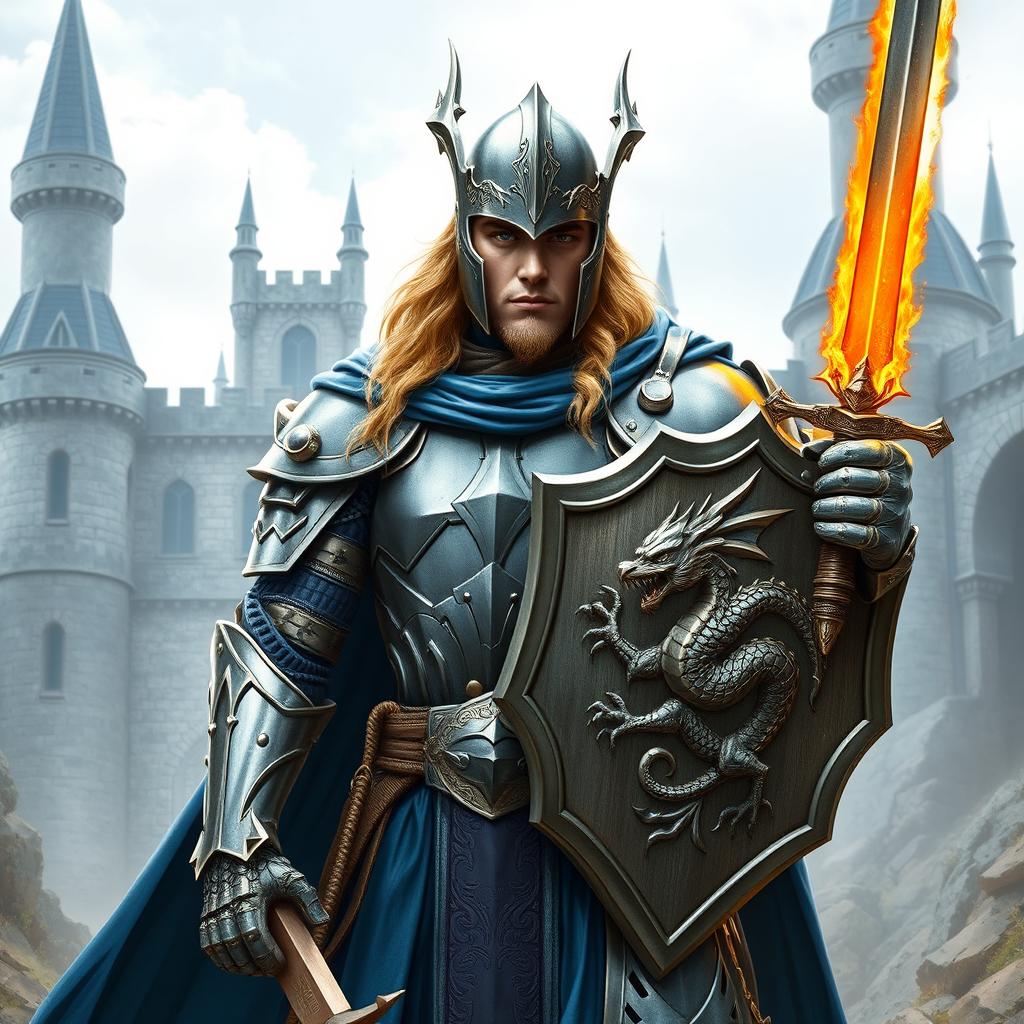 A noble paladin from a classic role-playing game, depicted in full body