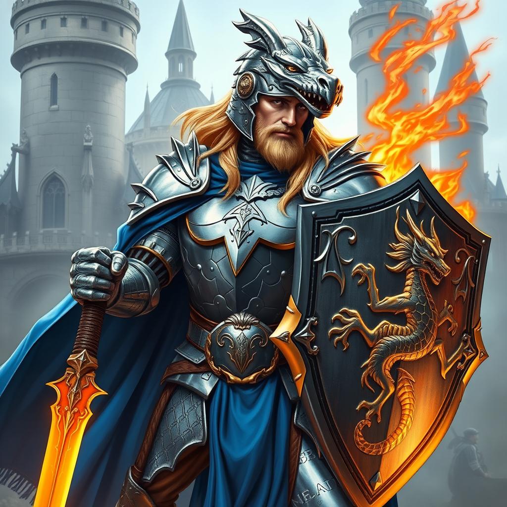 A noble paladin from a classic role-playing game, depicted in full body