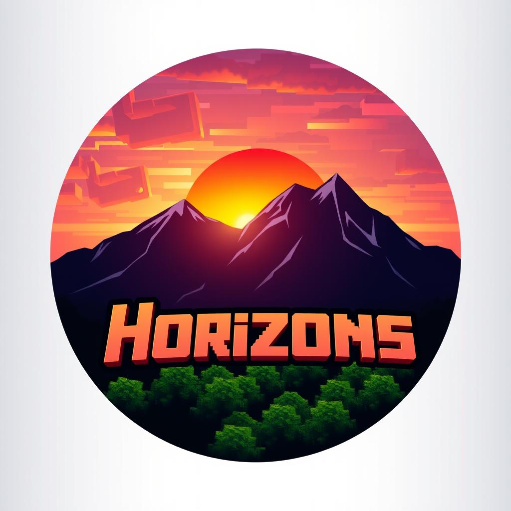 A captivating logo for a Minecraft SMP named 'Horizons'