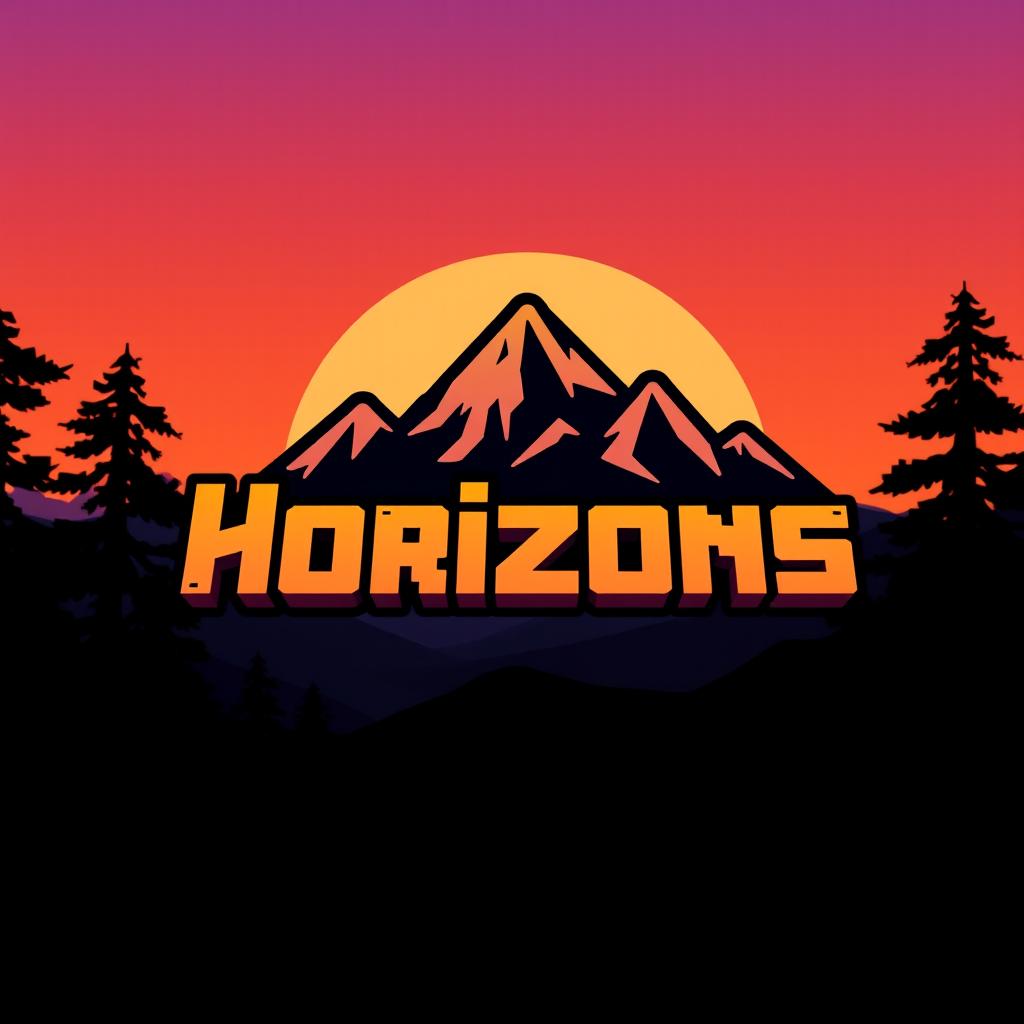 A logo design for a Minecraft SMP (Survival Multiplayer) server titled 'Horizons'