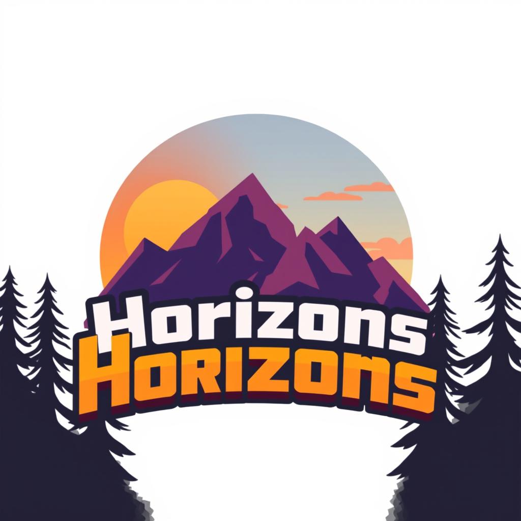 A sleek and modern logo for a Minecraft SMP named 'Horizons'