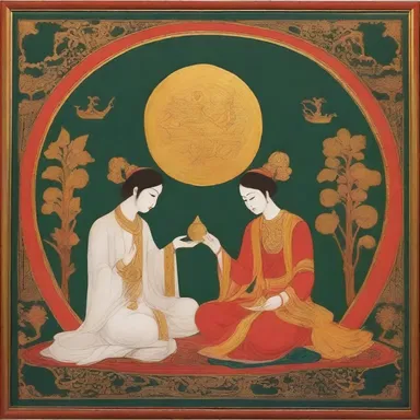The painting depicted an ameliorative scene of peace and harmony.