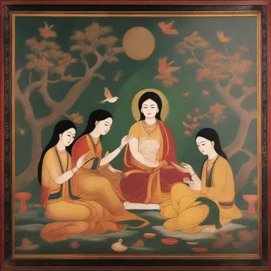 The painting depicted an ameliorative scene of peace and harmony.