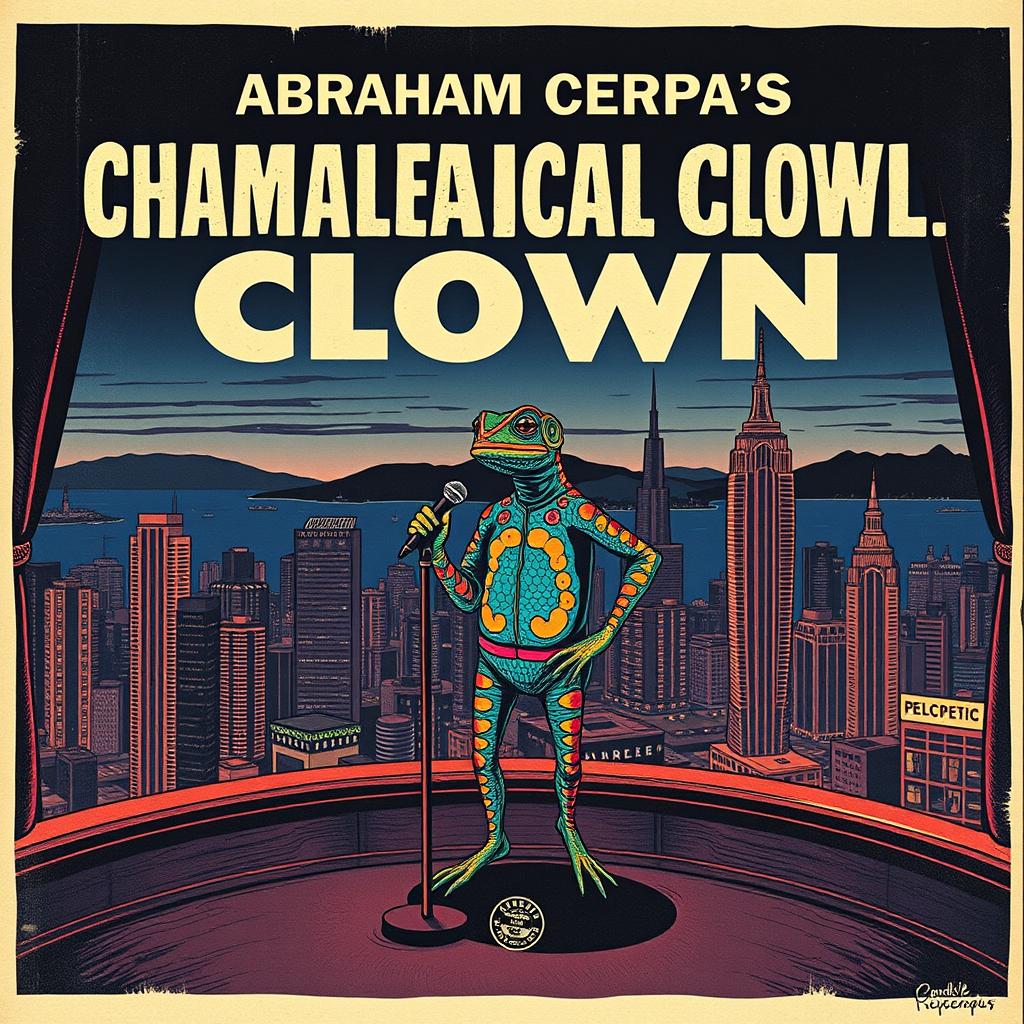 A vintage movie poster for 'Abraham Cerpa's: CHAMALEONICAL CLOWN'