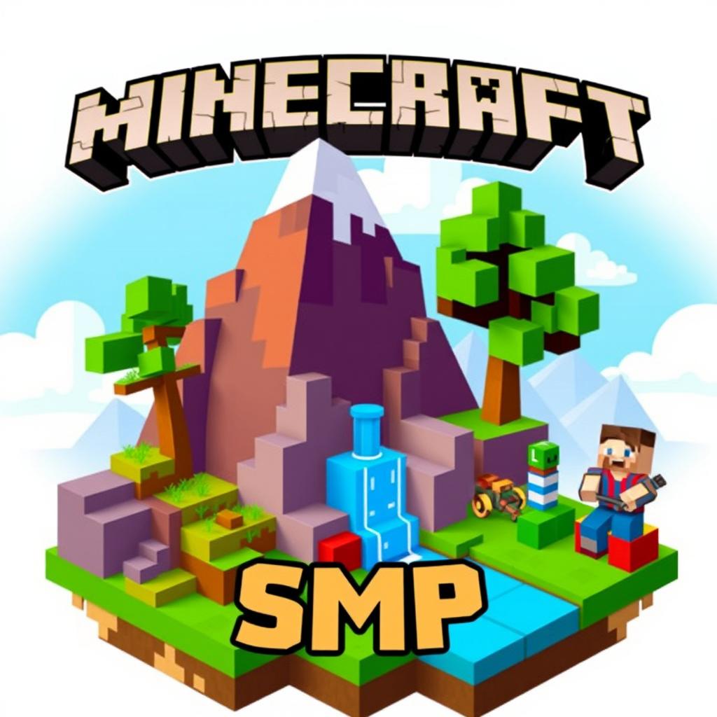Dive into the Blocky Adventure: Unique Minecraft SMP Logo