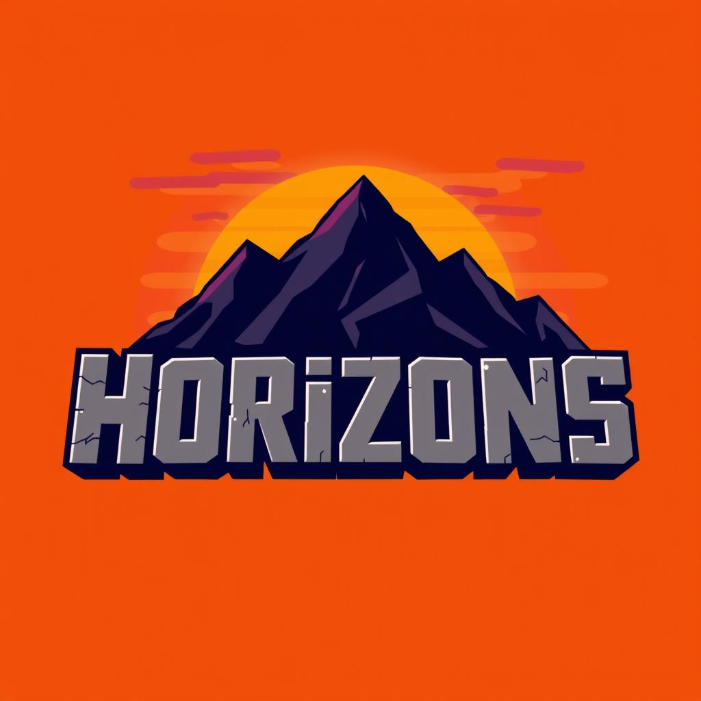 A vivid and eye-catching logo for a Minecraft SMP called "Horizons"