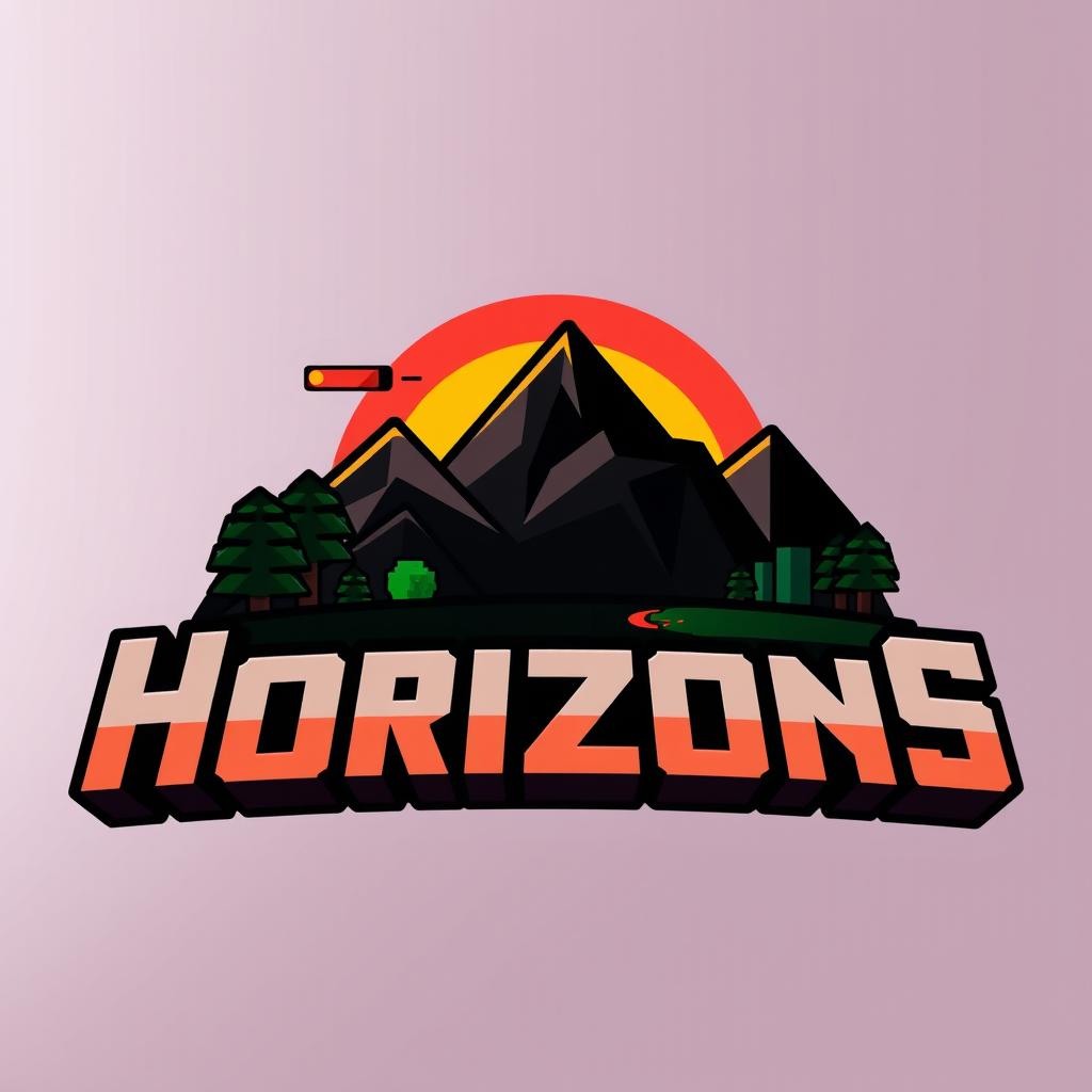 A logo design for a Minecraft SMP (Survival Multiplayer) server called 'Horizons'