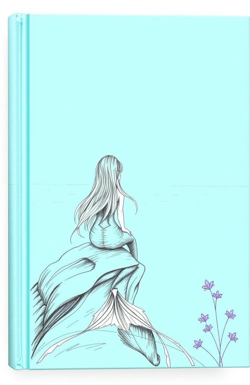A book cover featuring a mint color background, with a distant view of a turquoise ocean