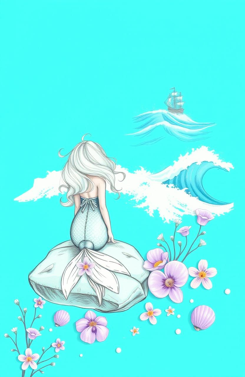A stunning artwork featuring a background in vibrant turquoise color