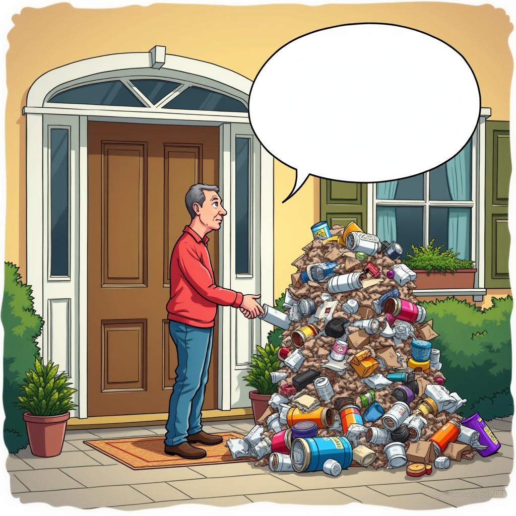 An Unlikely Meeting: Handshake with a Pile of Garbage