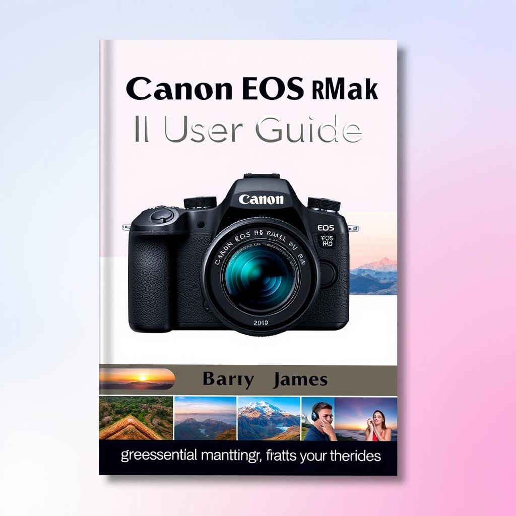 An elegant and attractive cover design for the 'Canon EOS R6 Mark II User Guide' written by Mary James