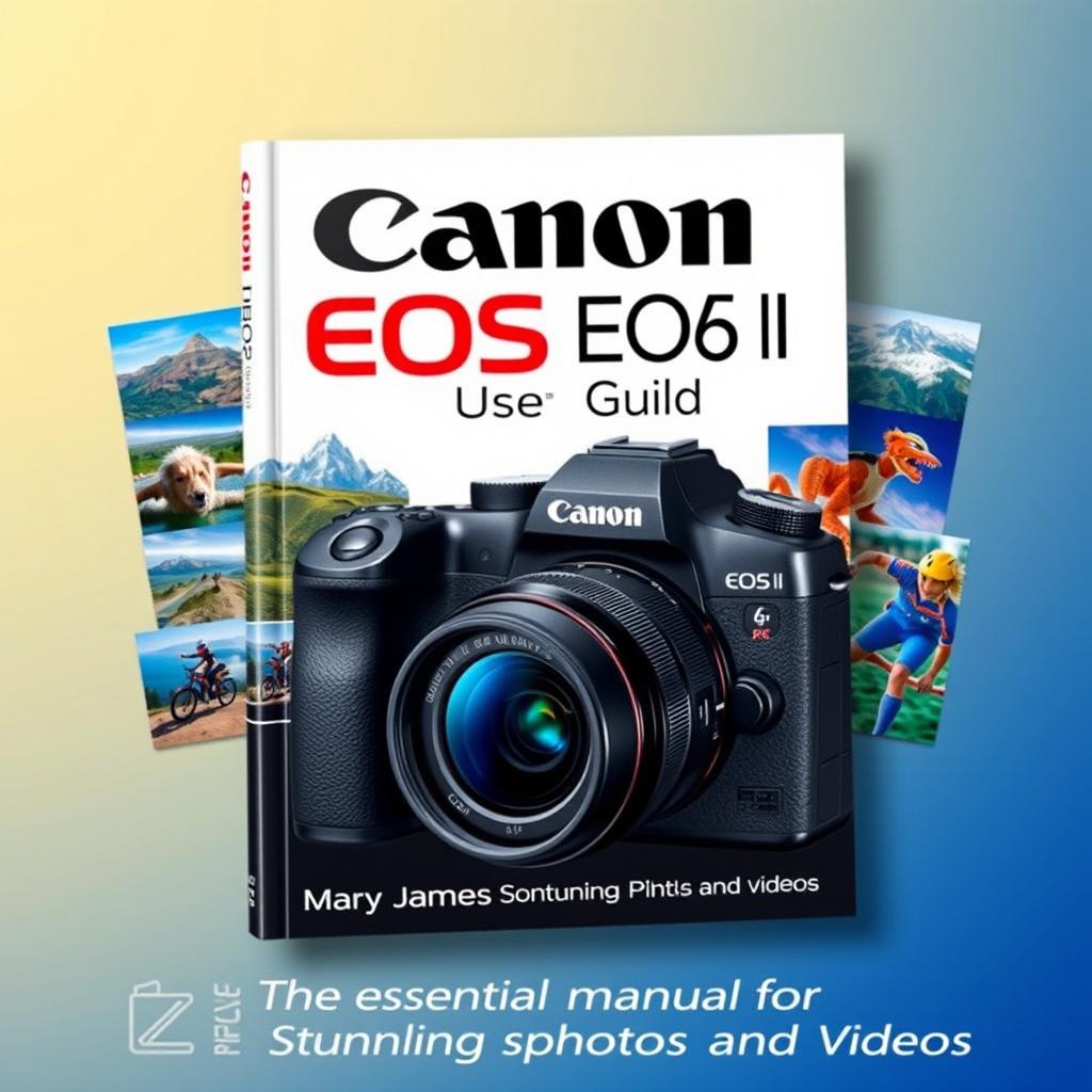 An attractive and contemporary cover design for the 'Canon EOS R6 Mark II User Guide' by Mary James