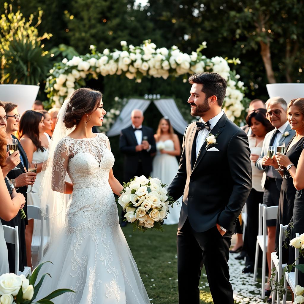 A beautiful wedding scene celebrating the union of Valentina and Alessandro on March 1, 2025